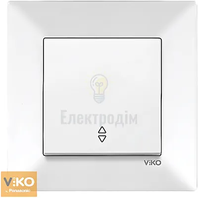 Вимикач 1-кл.  прохідний Viko Meridian Білий 90970004-WH — купити в Електродім