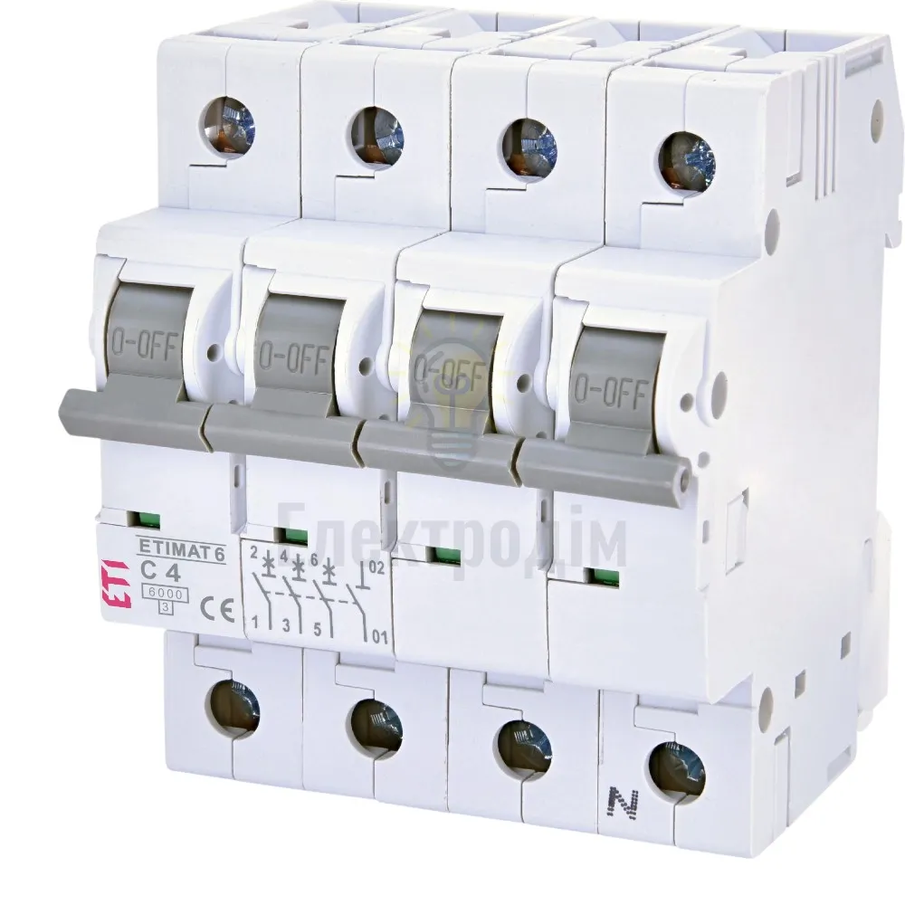 Авт. вимикач ETIMAT 6 3p+N C 4A (6kA) 2146510 