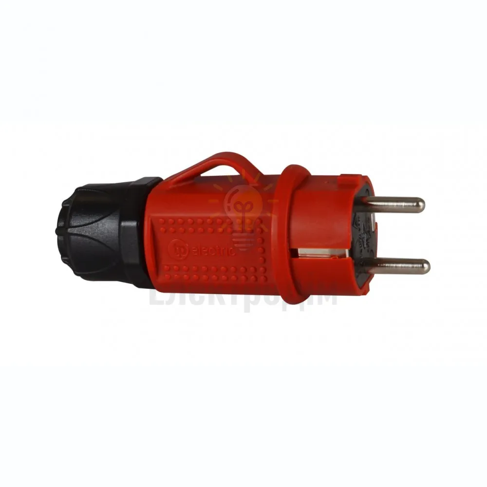 Вилка Вилка пряма з/з, 16А, червона (IP44), TP electric (3101-700-1600) 62-56-07 