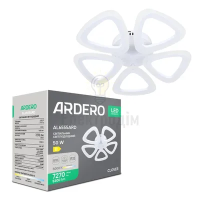 AL6555ARD 50W 5300Lm 5000K 460*460*75mm білий CLOVER 80500 — купити в Електродім