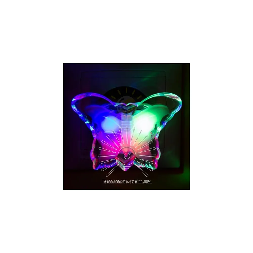 Нічник Lemanso метелик 3 LED Мультікольоровий NL105 