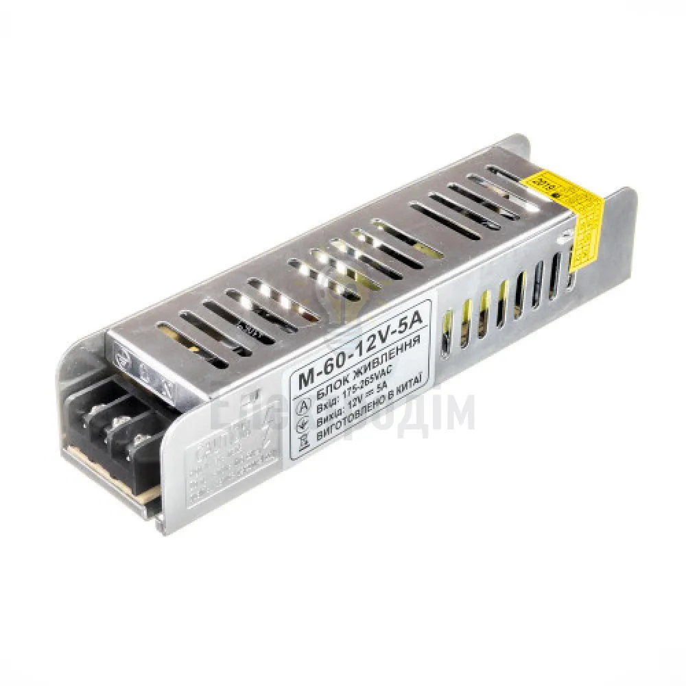 Блок  живлення 12В M 5А - 60W серія M IP20 1018124  - фото 1