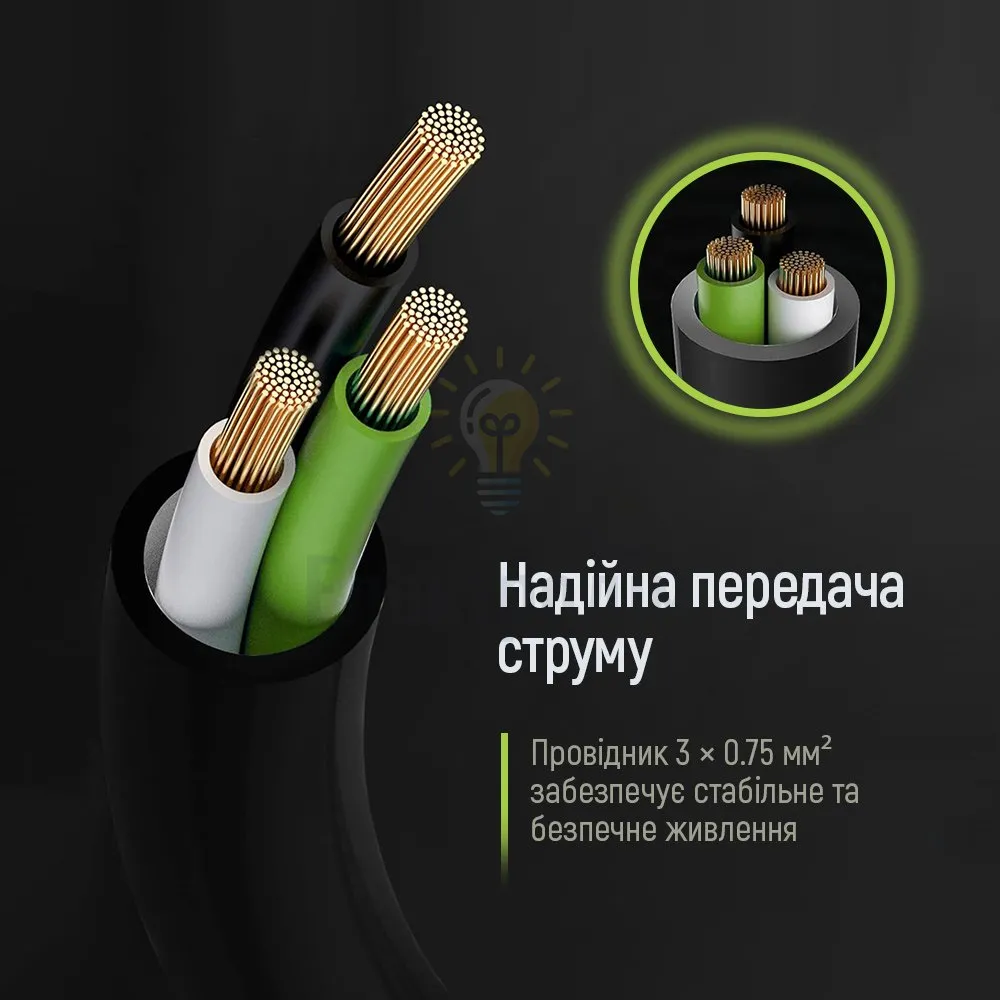 Кабель живлення CEE7/7-C13 1,8 м ColorWay чорний CW-CBP082-BK  - фото 2