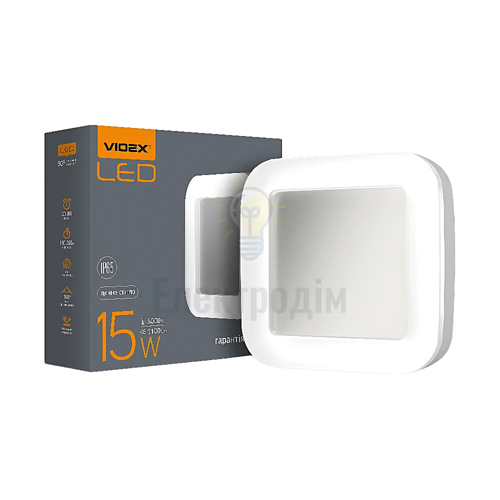 LED світильник ART IP65 квадратний VIDEX 15W 5000K VL-BHFS-155 