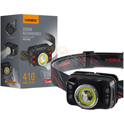 Налобний світлодіодний ліхтарик VIDEX 410Lm 5000K VLF-H035C — купити в Електродім