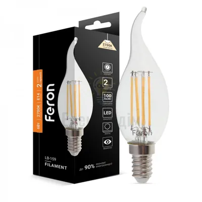 Світлодіодна лампа Filament LB-159 CF37 230V 6W 600Lm  E14 2700K 25750 — купити в Електродім